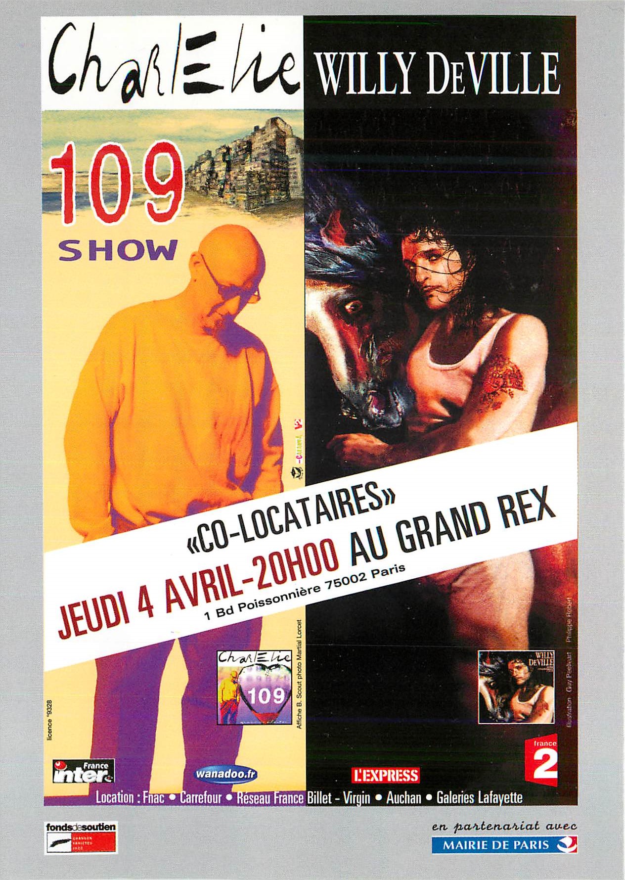 CPM Charlelie Willy de Ville Paris Grand Rex Bd Poissonniere